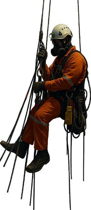 SGB-Cape field technician working with scaffolding